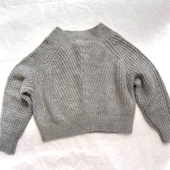 Leith Heather Gray Cropped Sweater Alpaca Wool Blend Fluffy Small - Picture 8 of 8